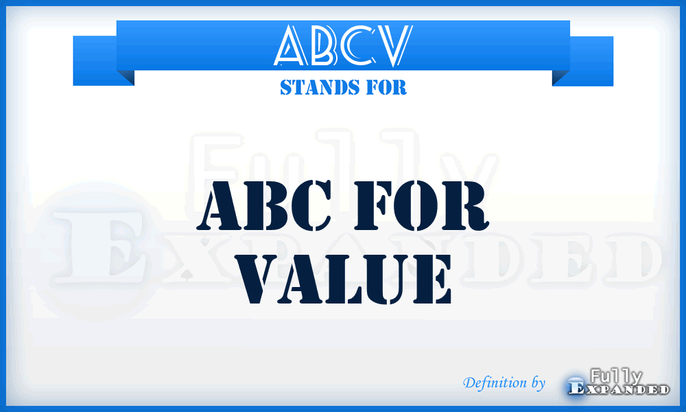 ABCV - ABC for Value