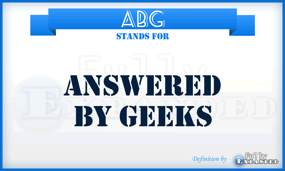 ABG - Answered By Geeks