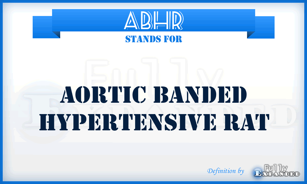 ABHR - Aortic Banded Hypertensive Rat