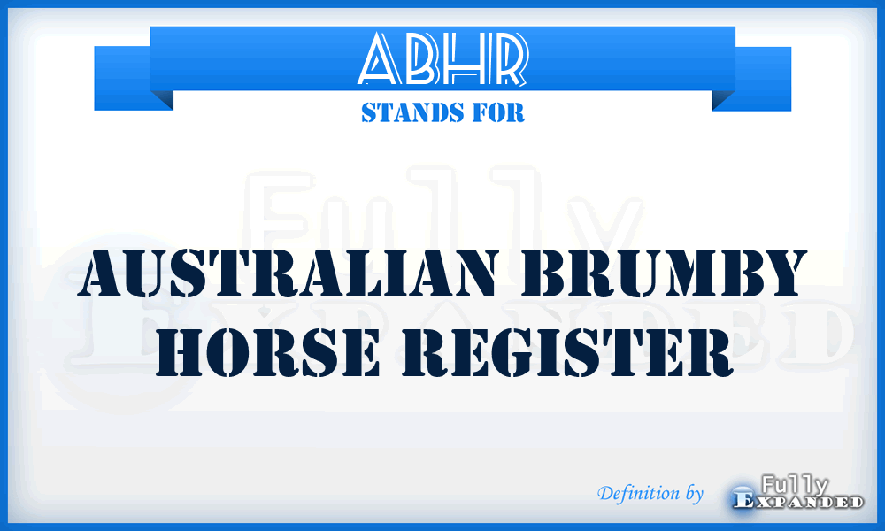 ABHR - Australian Brumby Horse Register