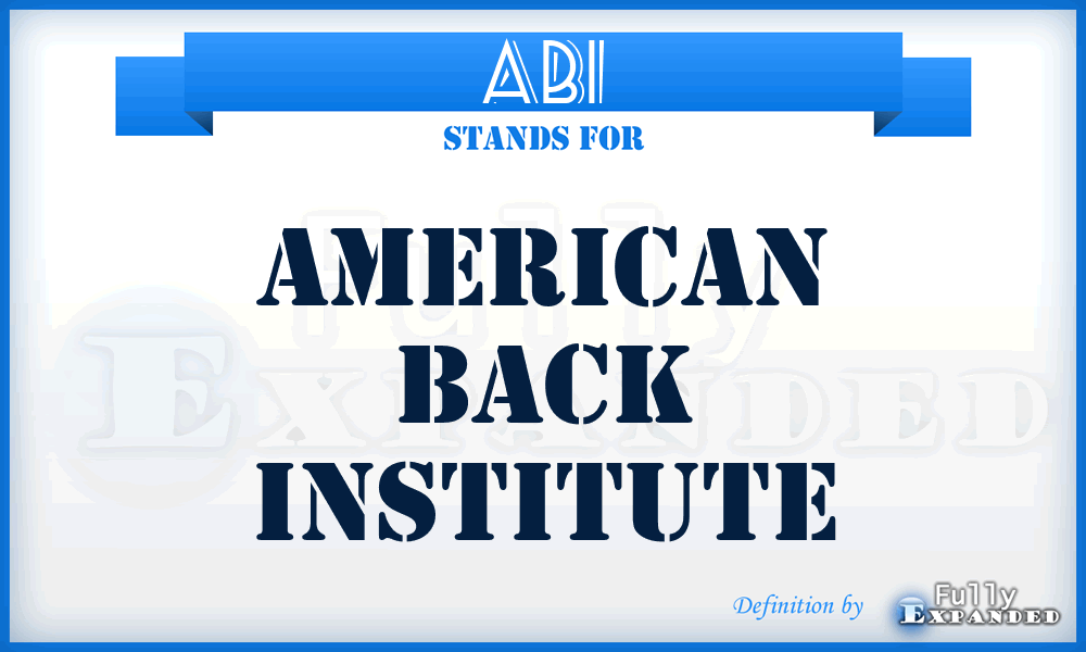 ABI - American Back Institute