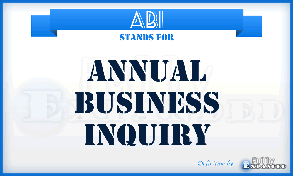 ABI - Annual Business Inquiry