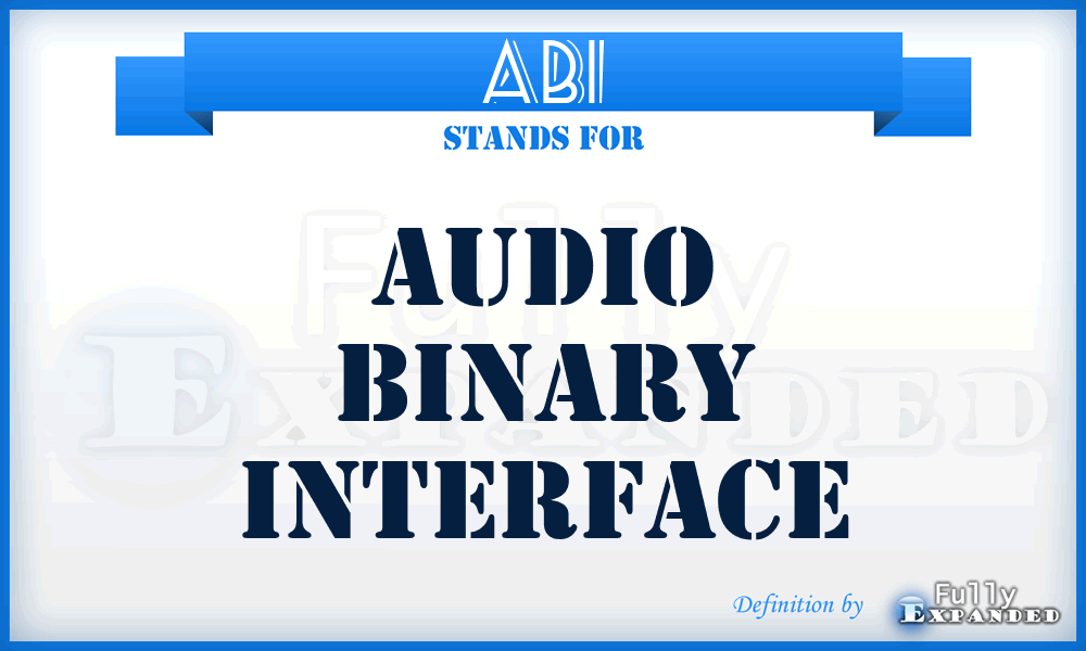 ABI - Audio Binary Interface