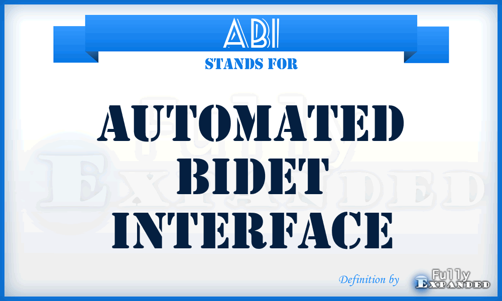 ABI - automated bidet interface