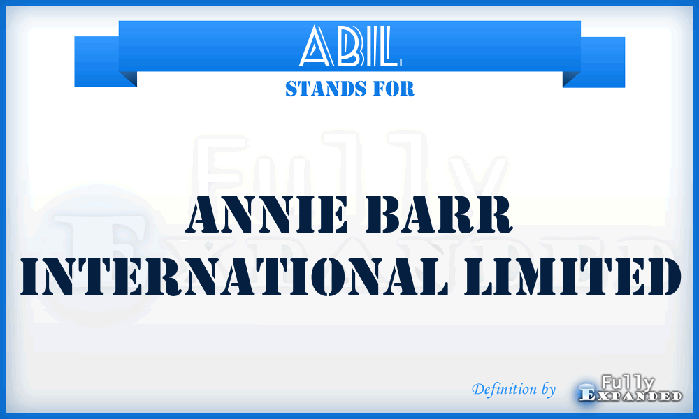 ABIL - Annie Barr International Limited