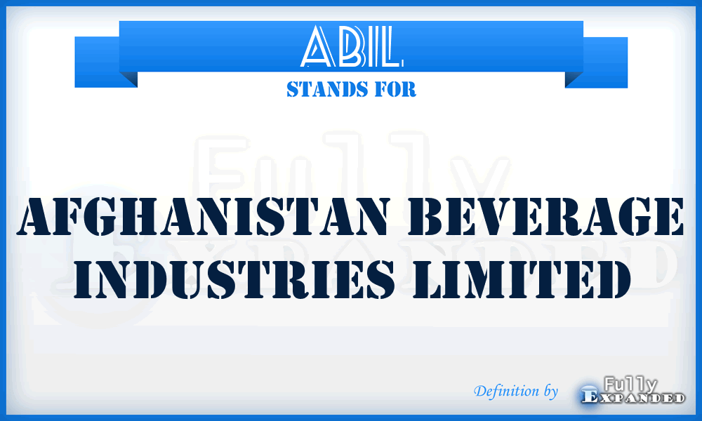 ABIL - Afghanistan Beverage Industries Limited