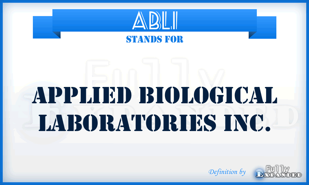 ABLI - Applied Biological Laboratories Inc.