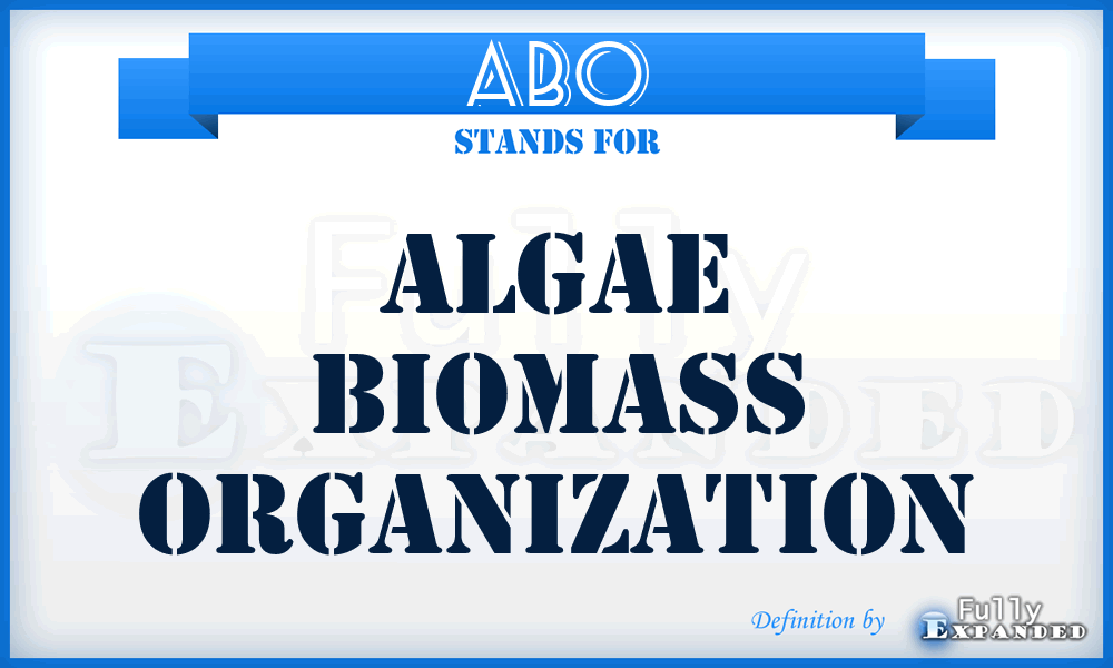 ABO - Algae Biomass Organization