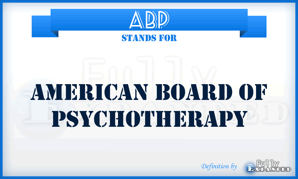 ABP - American Board of Psychotherapy