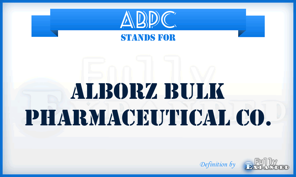 ABPC - Alborz Bulk Pharmaceutical Co.