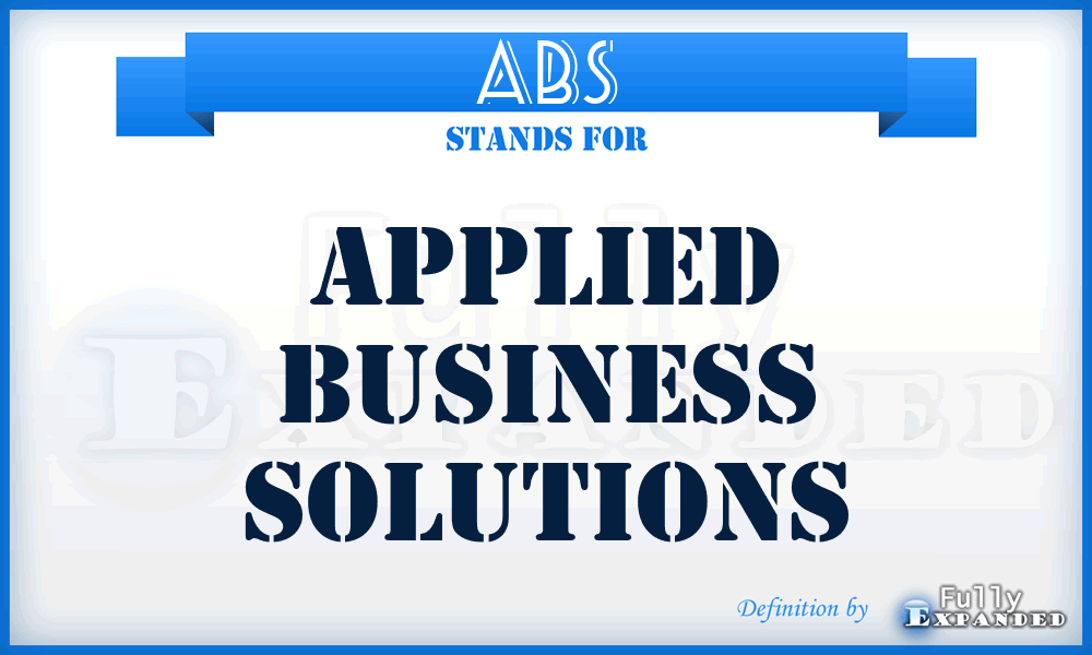 ABS - Applied Business Solutions