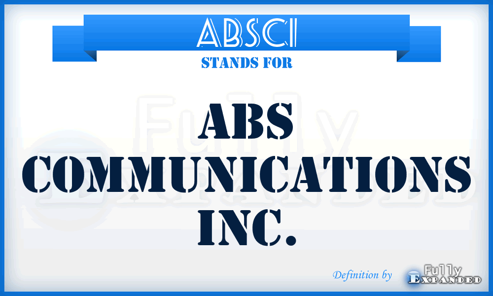 ABSCI - ABS Communications Inc.