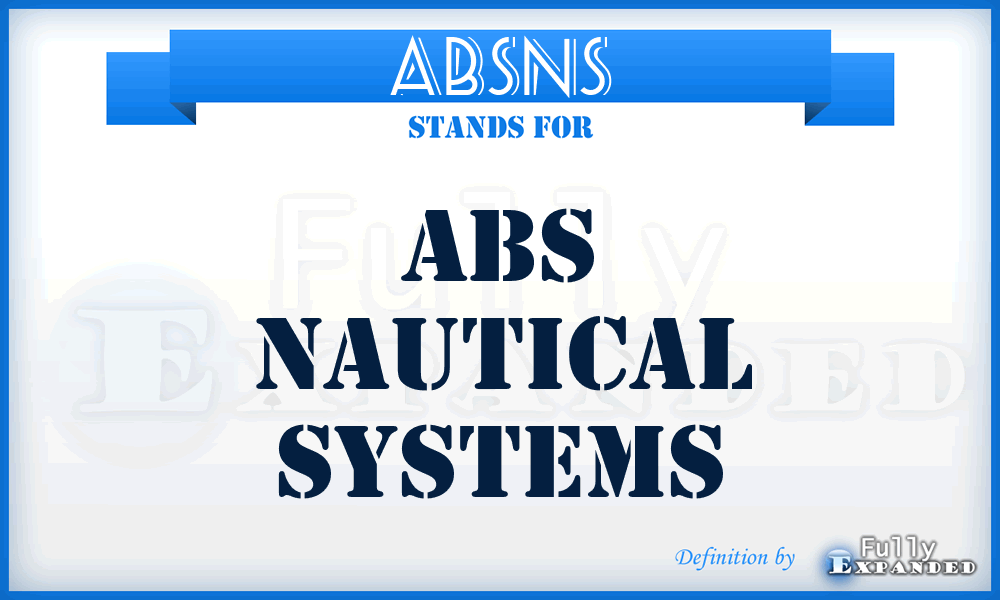 ABSNS - ABS Nautical Systems