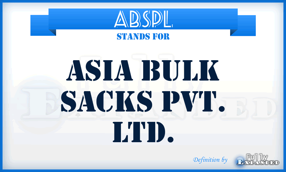 ABSPL - Asia Bulk Sacks Pvt. Ltd.