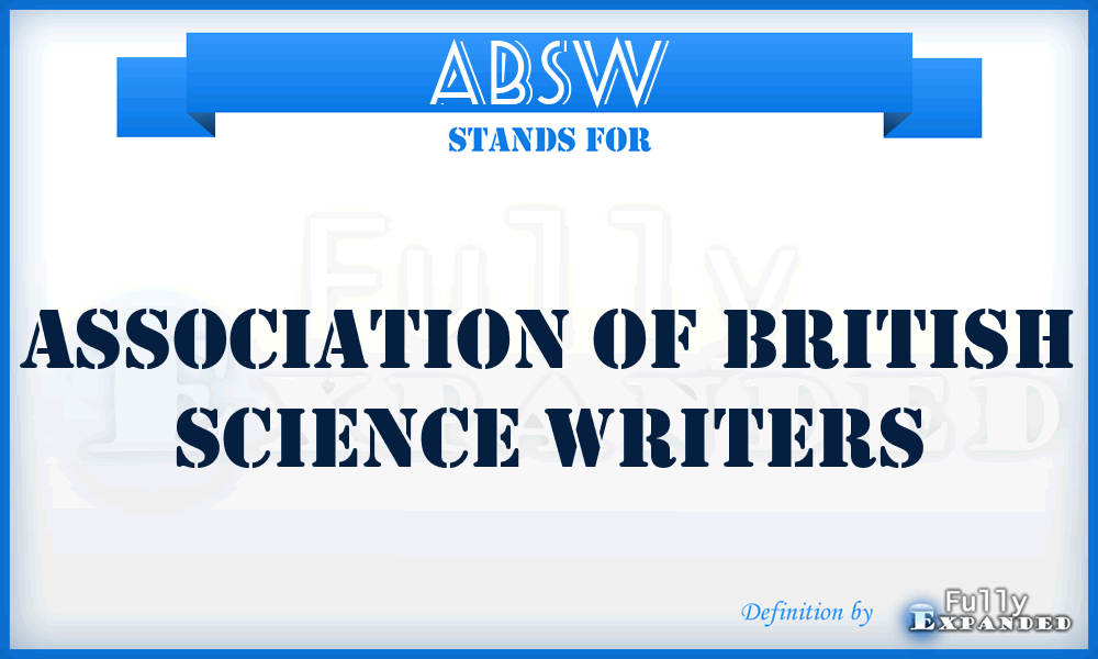 ABSW - Association of British Science Writers