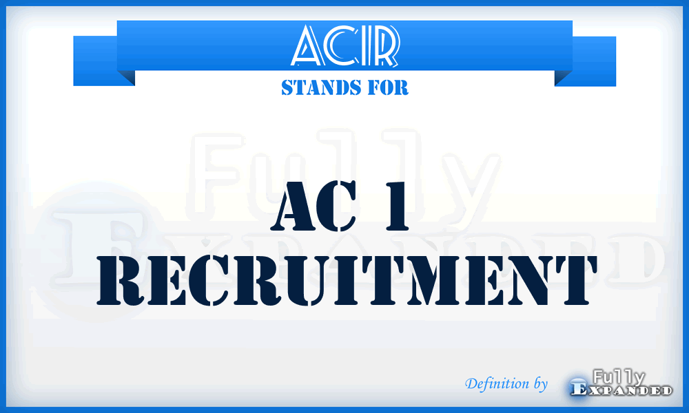 AC1R - AC 1 Recruitment