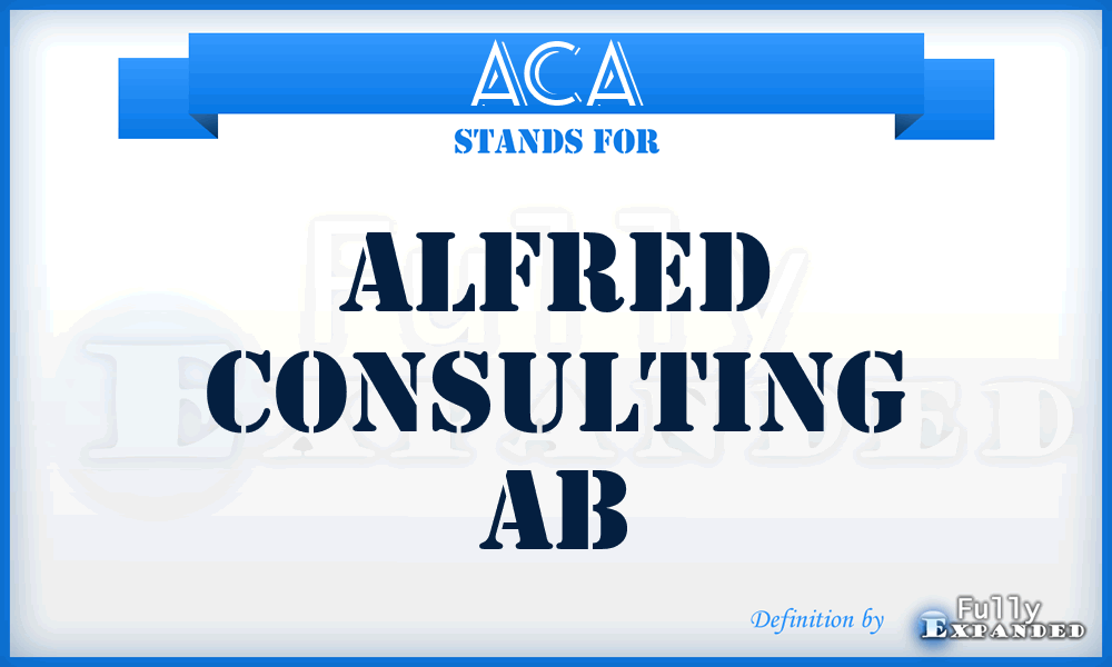 ACA - Alfred Consulting Ab