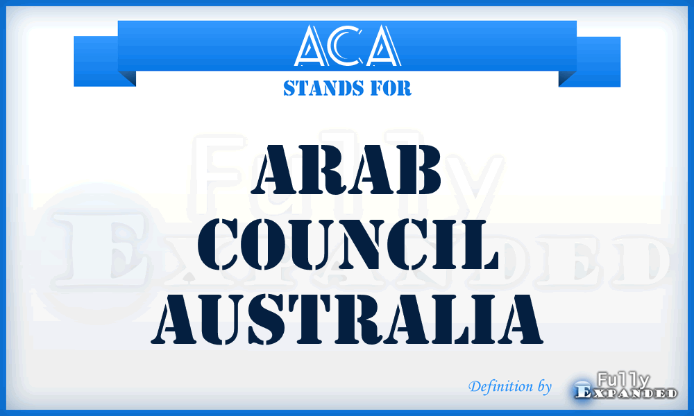 ACA - Arab Council Australia