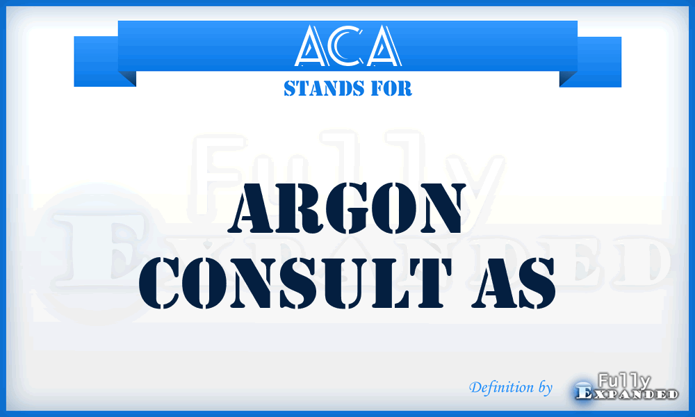 ACA - Argon Consult As