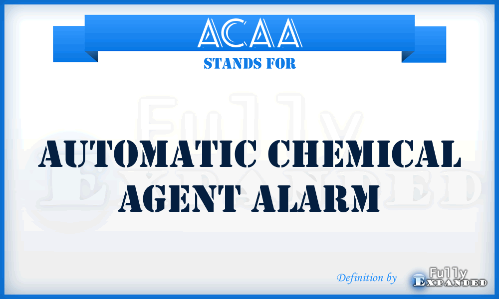 ACAA - Automatic Chemical Agent Alarm