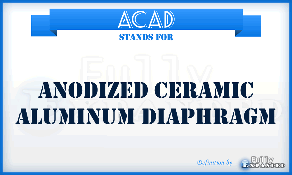 ACAD - Anodized Ceramic Aluminum Diaphragm