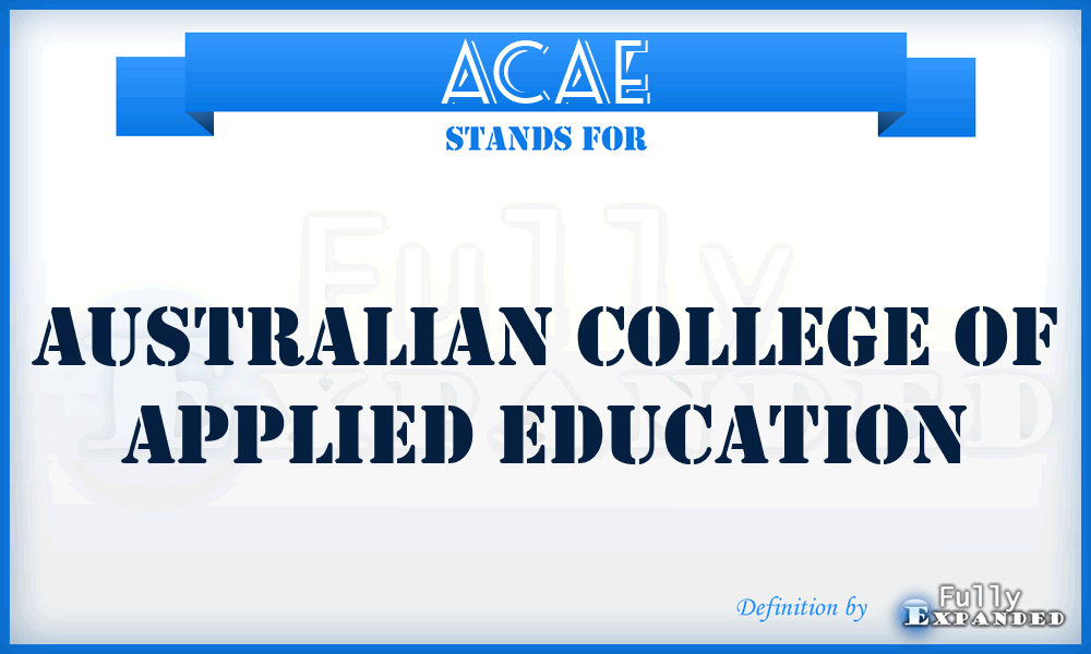 ACAE - Australian College of Applied Education