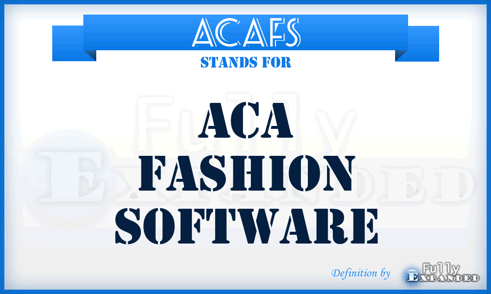 ACAFS - ACA Fashion Software