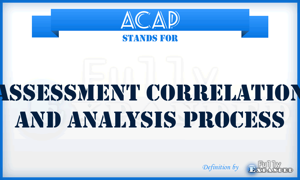 ACAP - Assessment Correlation and Analysis Process