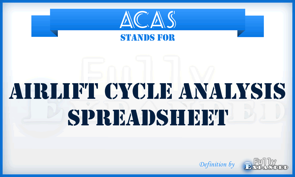 ACAS - airlift cycle analysis spreadsheet