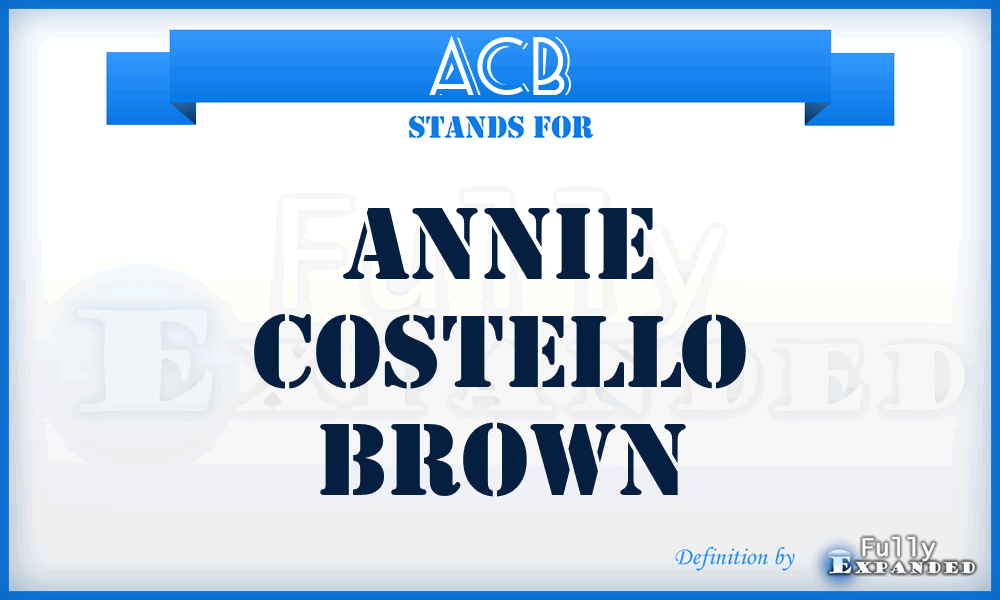 ACB - Annie Costello Brown