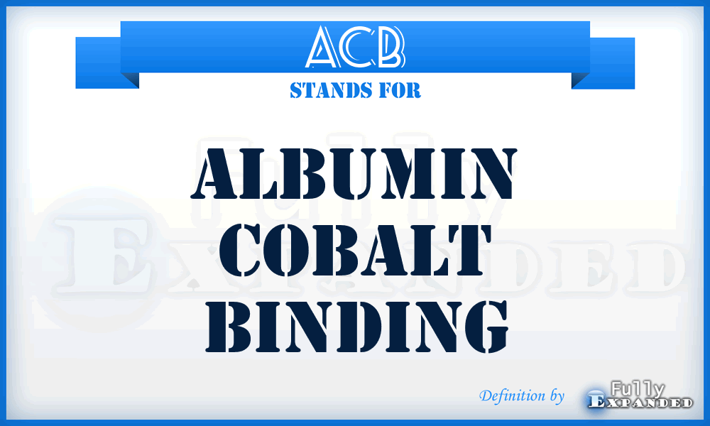 ACB - albumin cobalt binding