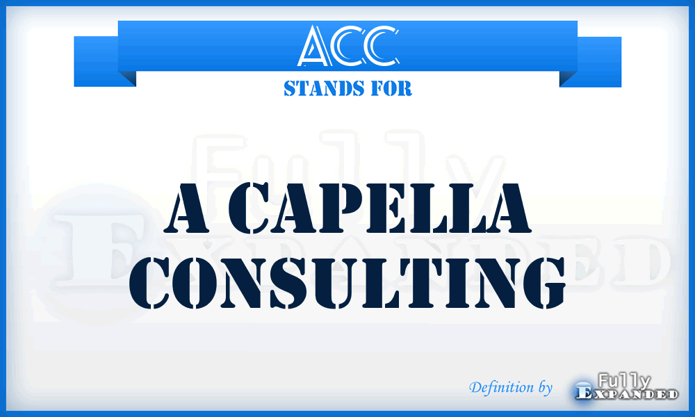 ACC - A Capella Consulting