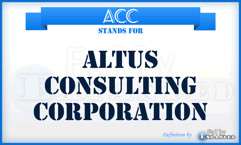 ACC - Altus Consulting Corporation