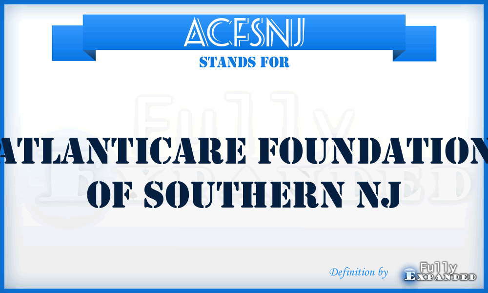 ACFSNJ - AtlantiCare Foundation of Southern NJ