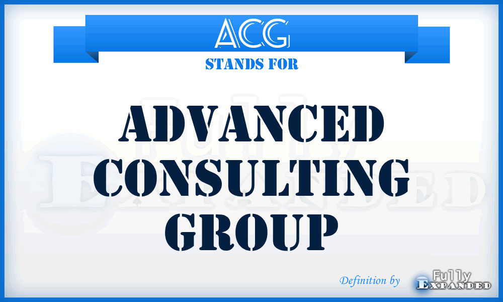 ACG - Advanced Consulting Group