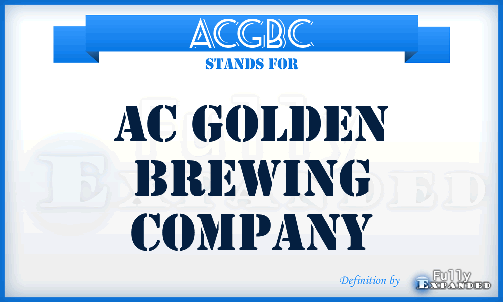 ACGBC - AC Golden Brewing Company