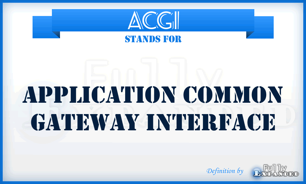 ACGI - Application Common Gateway Interface