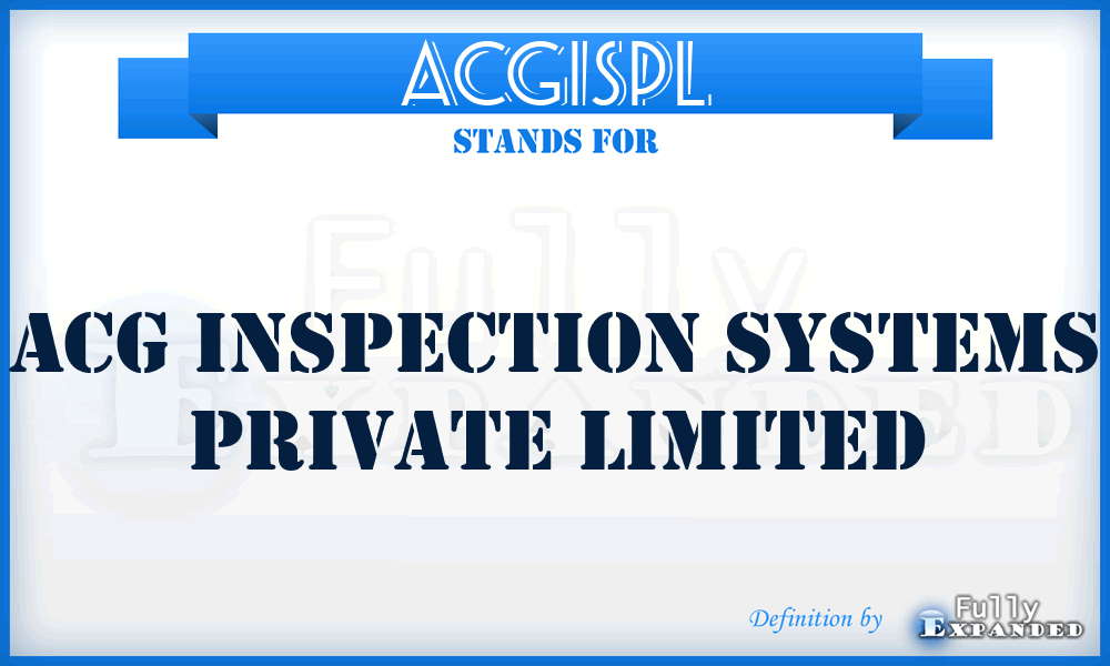 ACGISPL - ACG Inspection Systems Private Limited
