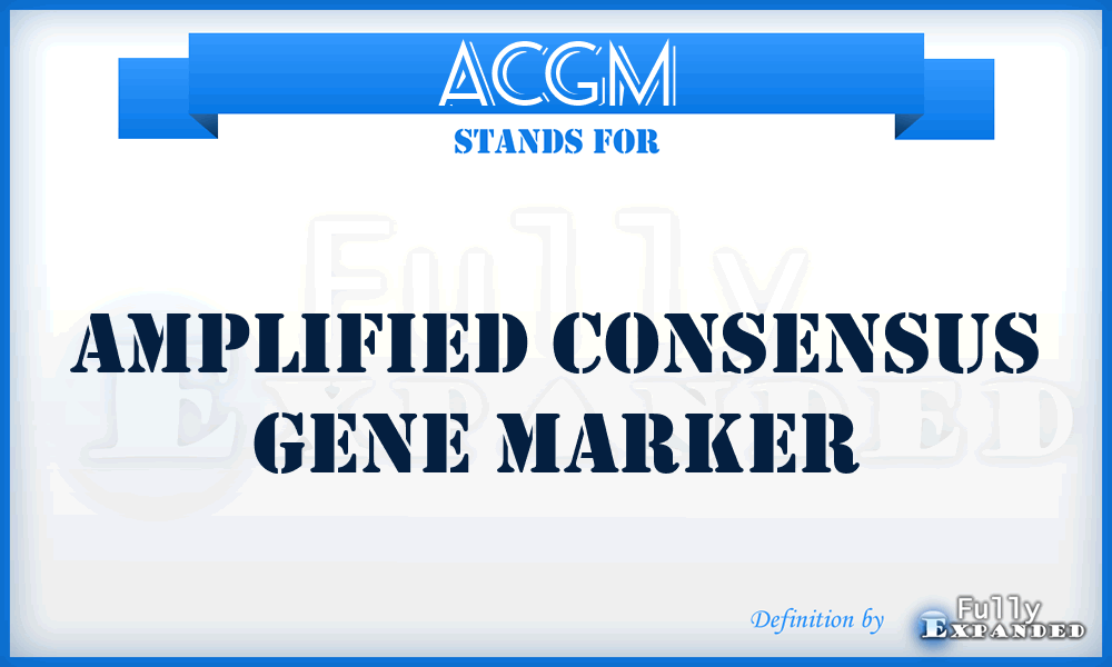 ACGM - Amplified Consensus Gene Marker