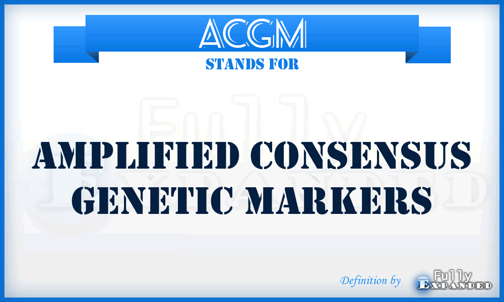 ACGM - Amplified Consensus Genetic Markers