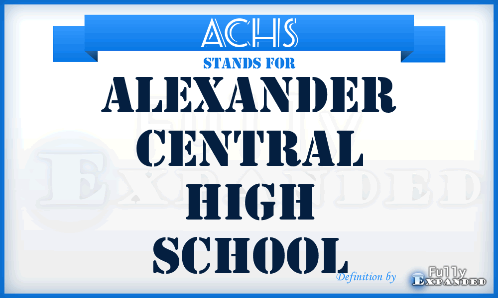 ACHS - Alexander Central High School