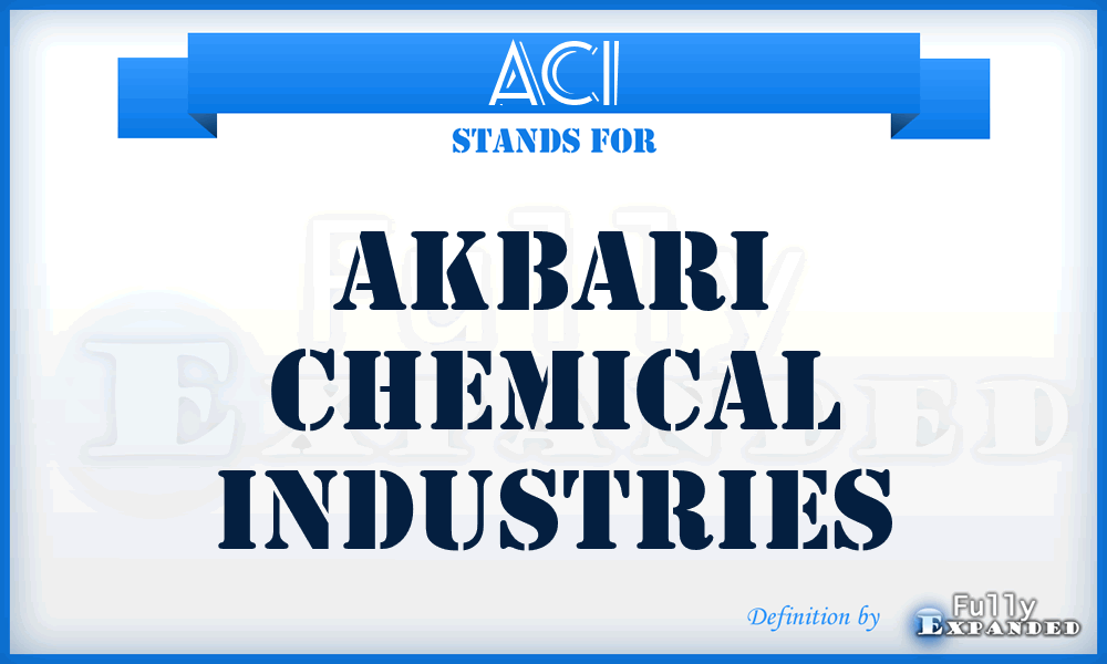 ACI - Akbari Chemical Industries