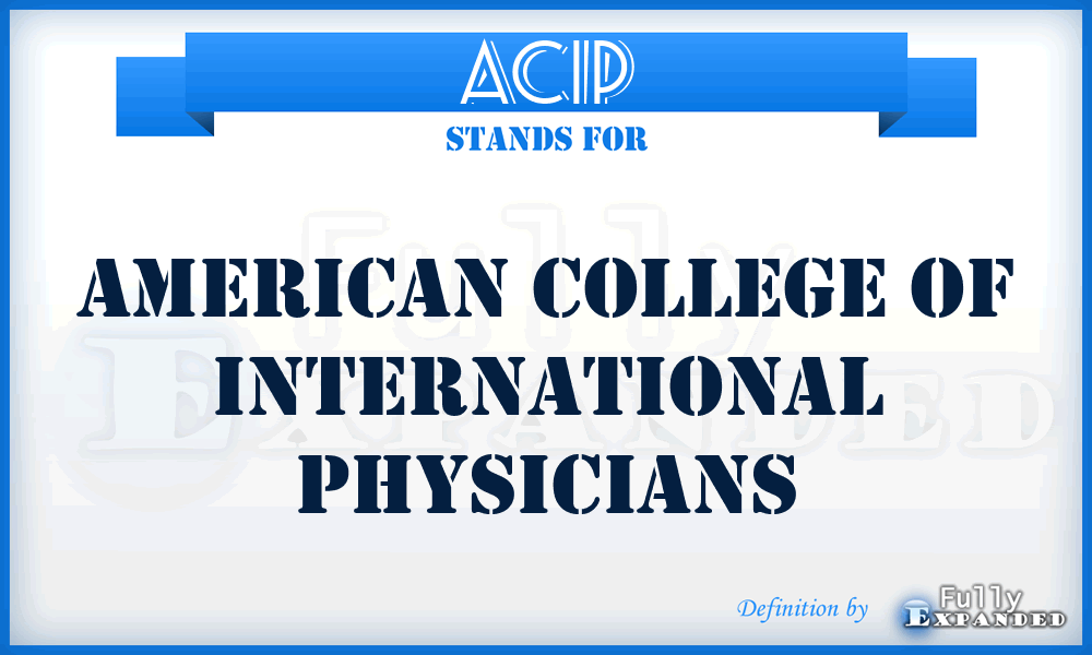 ACIP - American College Of International Physicians