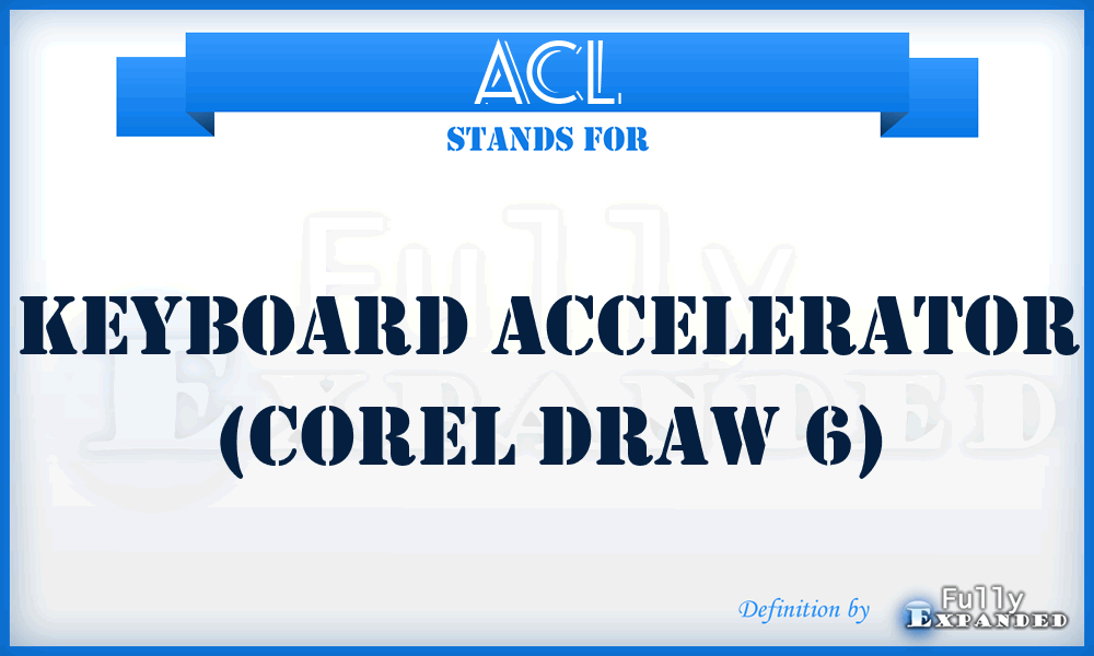 ACL - Keyboard accelerator (Corel Draw 6)