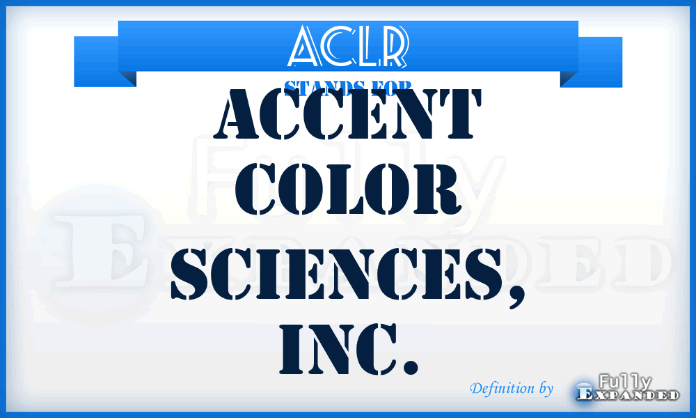 ACLR - Accent Color Sciences, Inc.