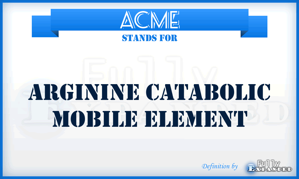 ACME - Arginine Catabolic Mobile Element