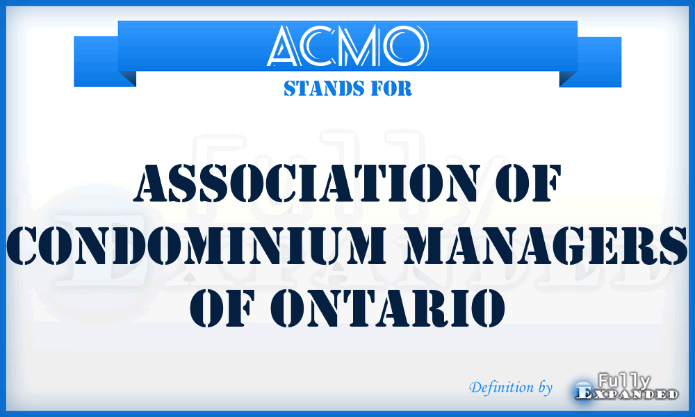 ACMO - Association of Condominium Managers of Ontario