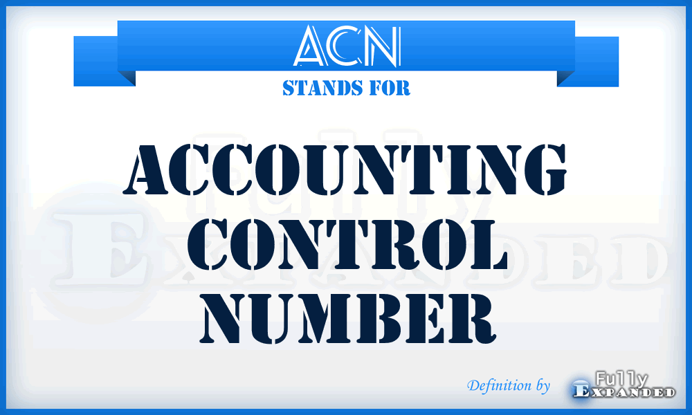 ACN - accounting control number