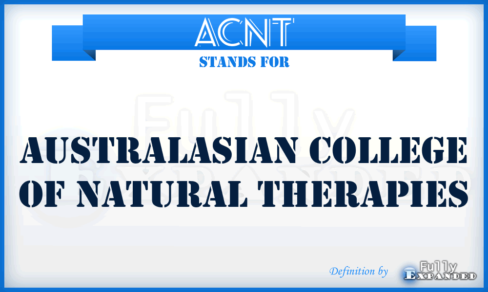 ACNT - Australasian College of Natural Therapies