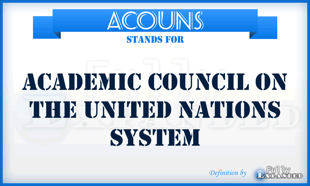 ACOUNS - Academic Council On the United Nations System